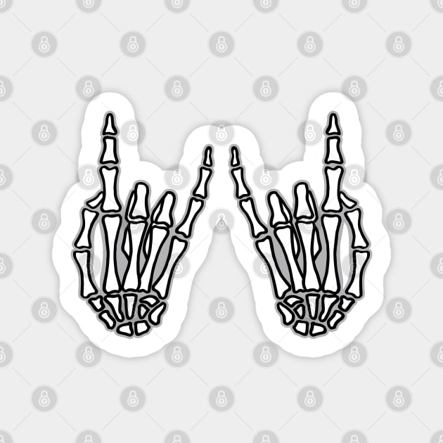 Rock and roll sign, skeleton hands Sticker by beakraus